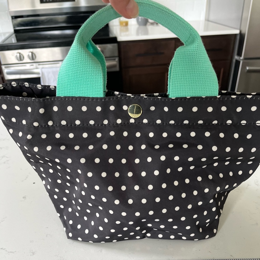 Fossil Polka Dot Tote Bag with Mint Handles
